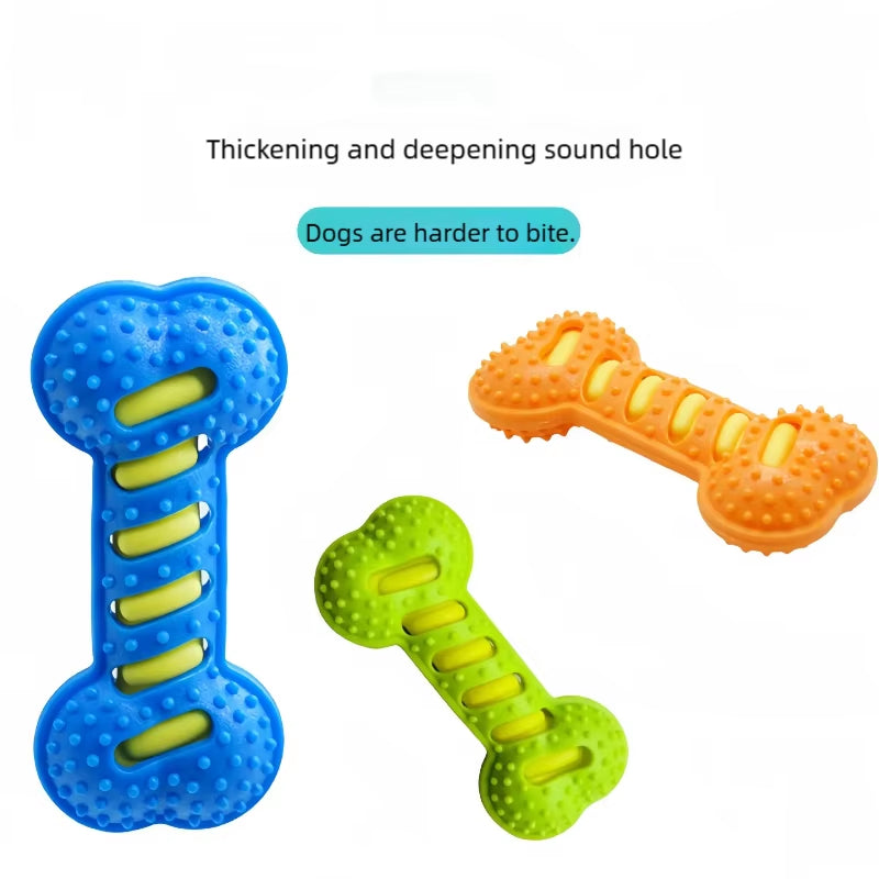 Pet Dog Chew Toys Rubber Bone Toy Bite Resistant Puppy Interactive Stick Puppy Chewing Toy Squeaky Interactive Dog Toys