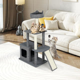 Albero per Gatti Interno 117 Cm Torre Con Tiragraffi in Sisal E Condominio, Mobili Con Giochi Appesi E Piattaforma Versatili